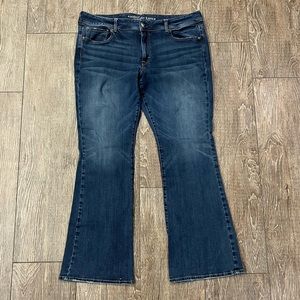 AE American Eagle Super Stretch Kick Boot Bootcut Jeans - 18 x 32”